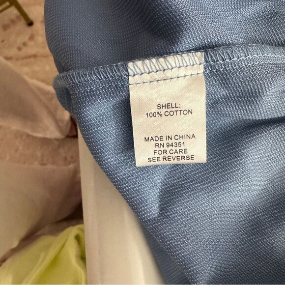 Joy Joy Blue Corduroy mini flounce dress w long puffy sleeves and a drop waist-S - Picture 7 of 15